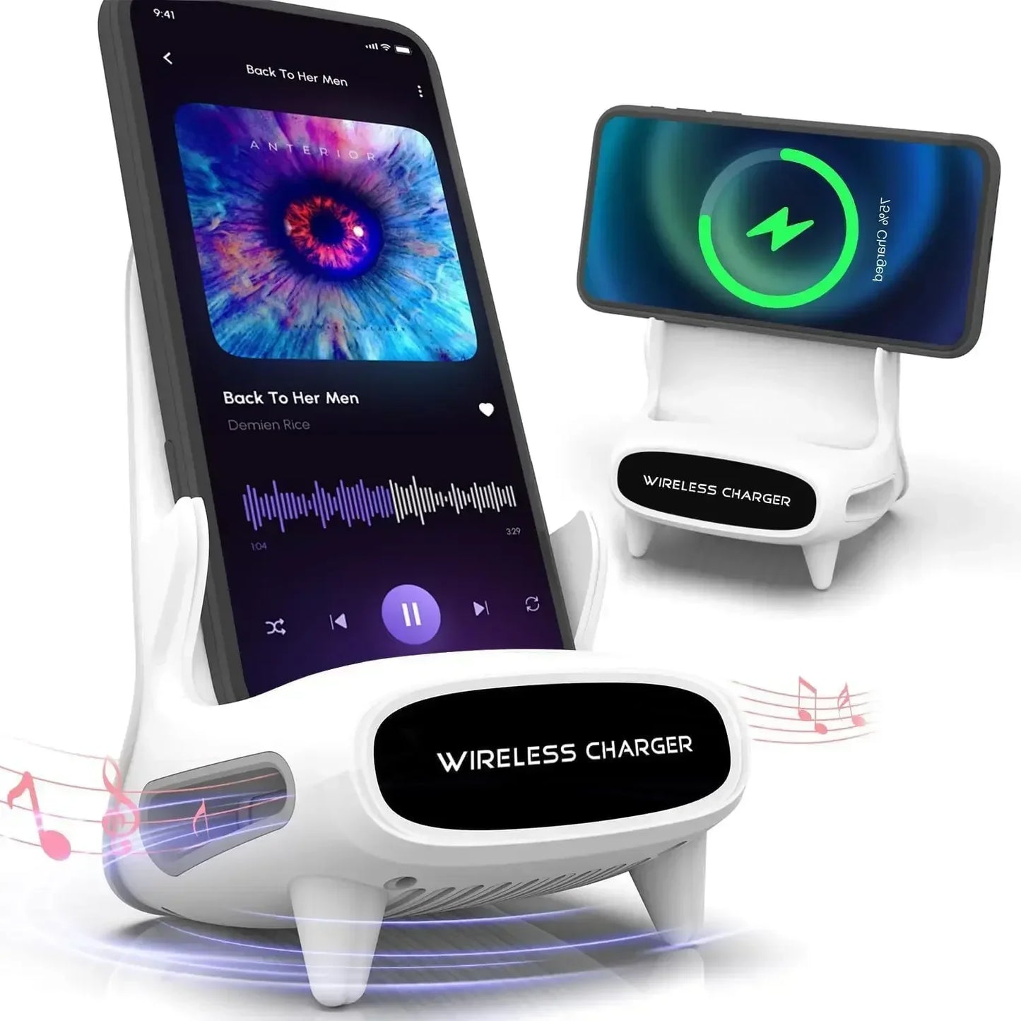 ⚡ شاحن لاسلكي 15 واط مع حامل – شحن سريع وآمن معتمد Qi متوافق مع iPhone وSamsung وXiaomi