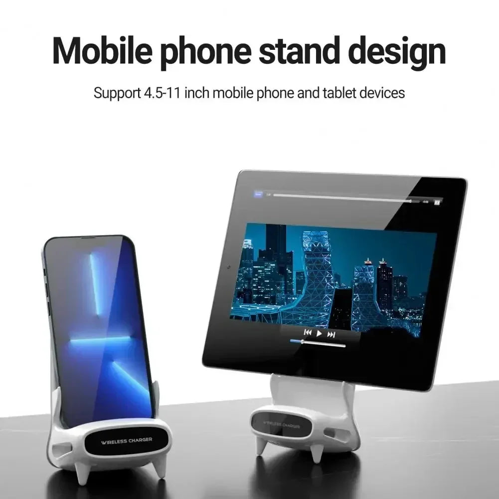 ⚡ شاحن لاسلكي 15 واط مع حامل – شحن سريع وآمن معتمد Qi متوافق مع iPhone وSamsung وXiaomi