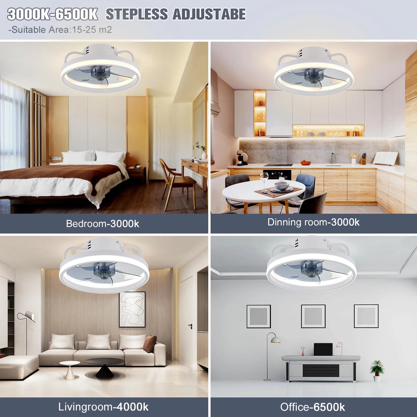 💡 مروحة سقف بإضاءة LED وتحكم عن بعد الراحة والأناقة في تصميم واحد مثالي!