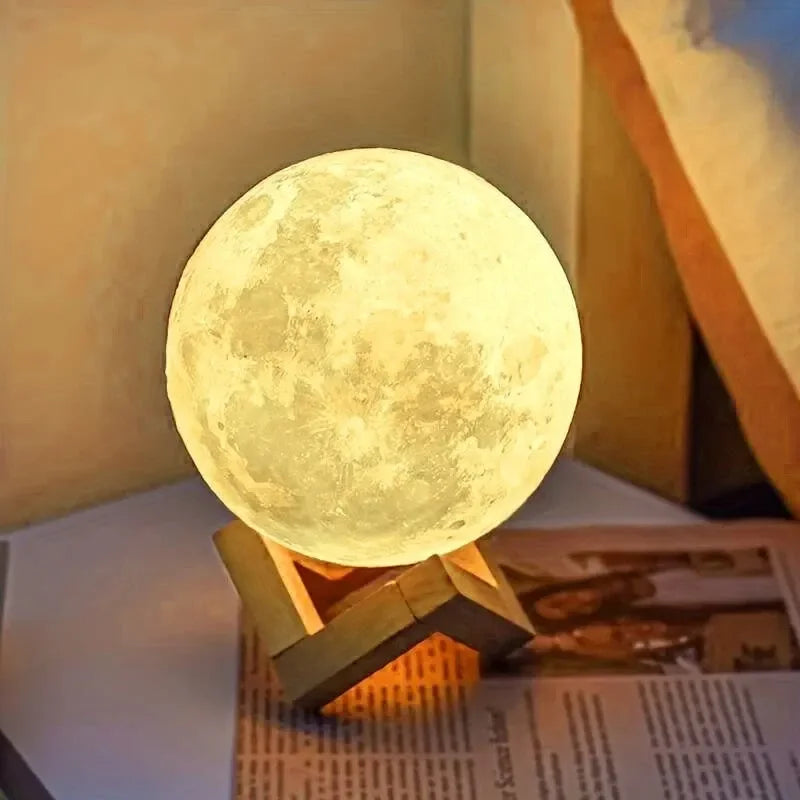 🌙 مصباح القمر LED بتصميم المجرة – إضاءة دافئة DIY (هدية – ديكور غرفة نوم)