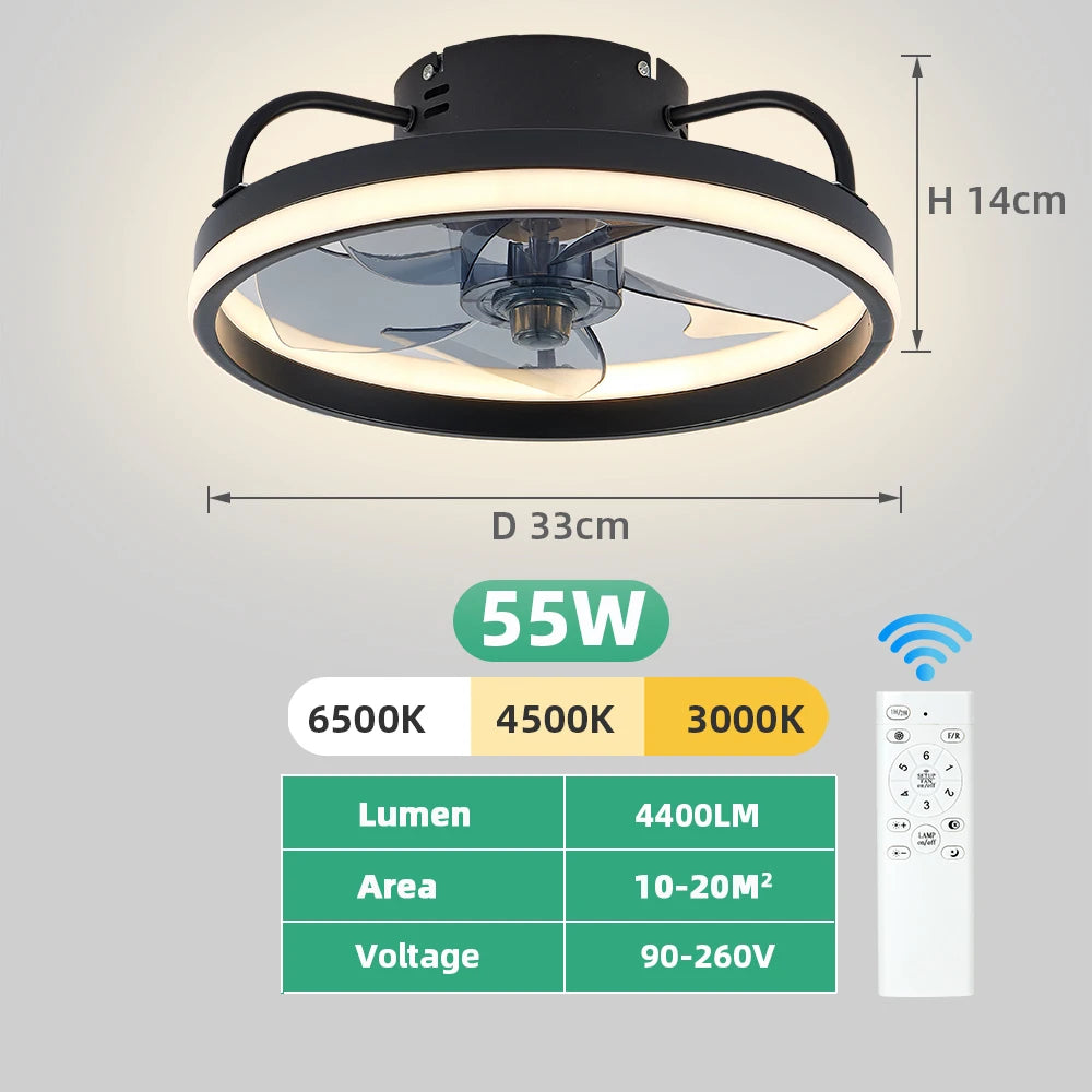 💡 مروحة سقف بإضاءة LED وتحكم عن بعد الراحة والأناقة في تصميم واحد مثالي!