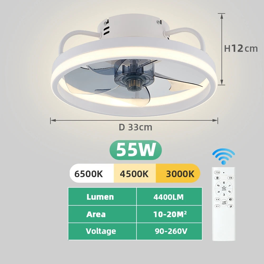 💡 مروحة سقف بإضاءة LED وتحكم عن بعد الراحة والأناقة في تصميم واحد مثالي!
