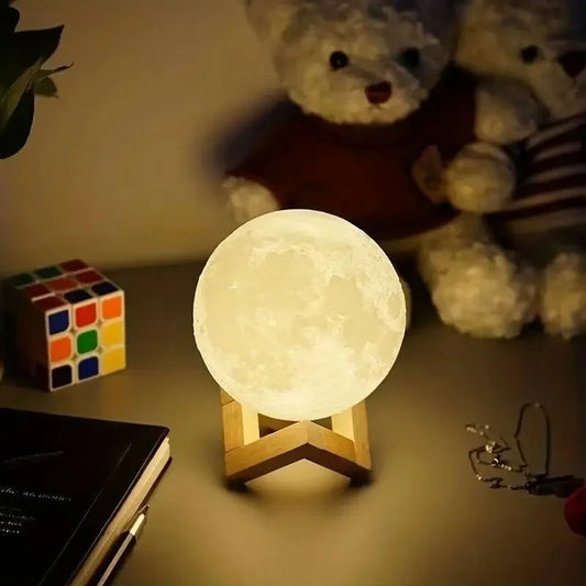 🌙 مصباح القمر LED بتصميم المجرة – إضاءة دافئة DIY (هدية – ديكور غرفة نوم)